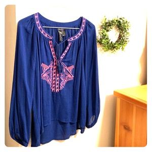 Boho Navy Top